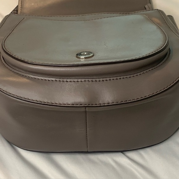 Michael Kors Snakeskin Crossbody Bag Women’s Half Moon Purple Top Handle Purse - Picture 5 of 16